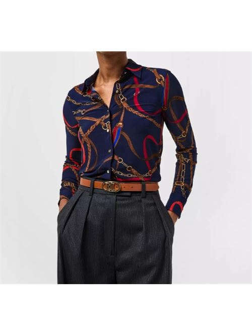 Camicia in jersey con stampa LAUREN RALPH LAUREN | DAQUANE-LONG SLEEVE.NAVY